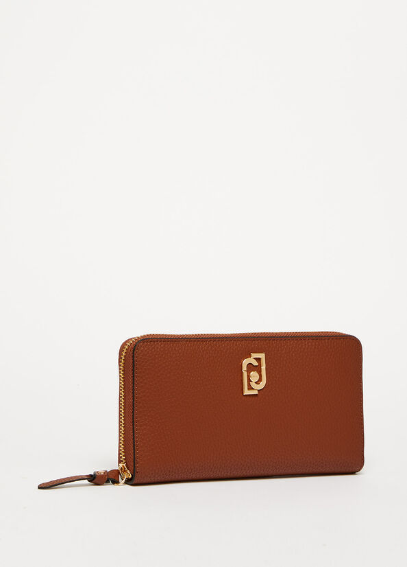 Liu Jo Eco-Friendly Zip-Around Women's Wallets Brown | VFI-650387