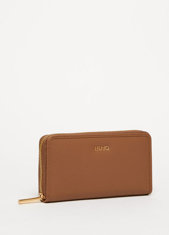 Liu Jo Eco-Friendly Zip-Around Women's Wallets Brown | VJT-679350