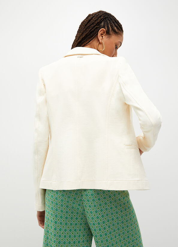 Liu Jo Fabric Blazer Women's Jackets Cream | FSY-839647