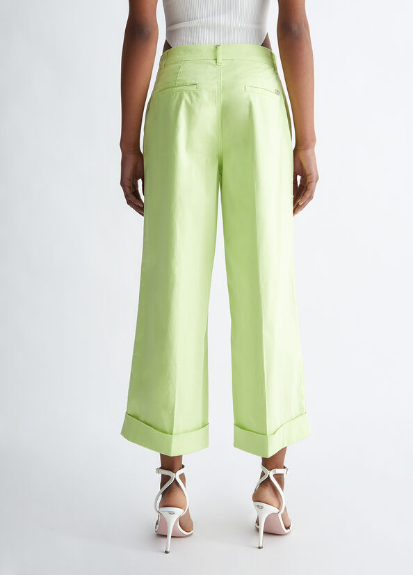 Liu Jo Flared Cropped Women's Pants Green | LVD-285417