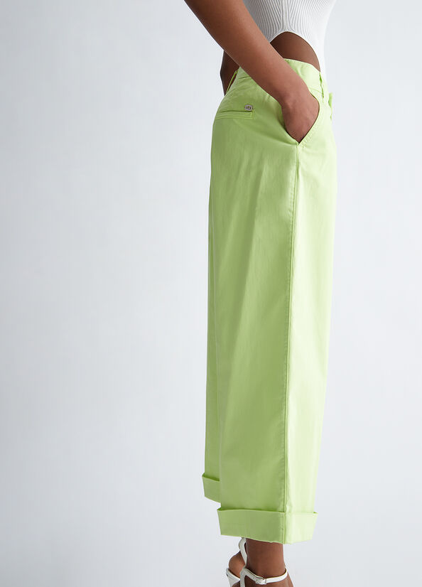 Liu Jo Flared Cropped Women's Pants Green | LVD-285417