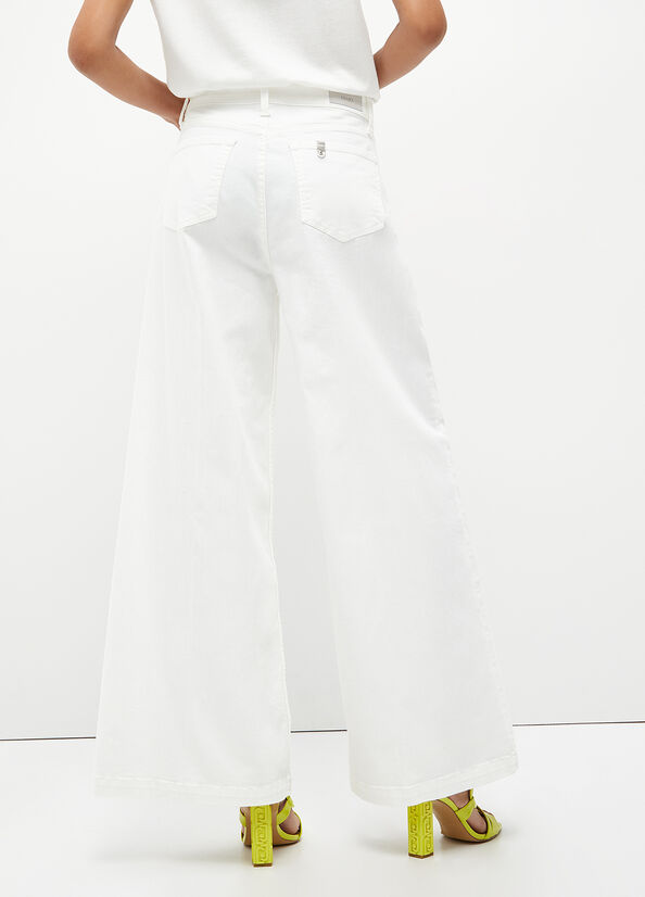 Liu Jo Flared With Studs Women's Pants White | BGQ-239548