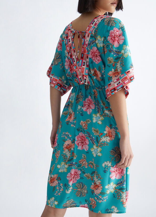 Liu Jo Floral Women's Dress Turquoise | HKN-760941