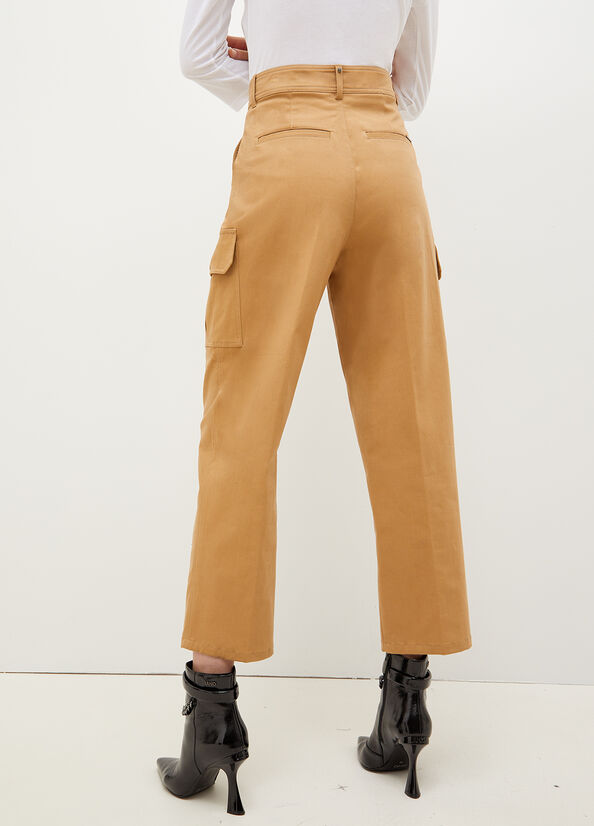 Liu Jo Gabardine Cargo Women's Pants Brown | PDT-876345