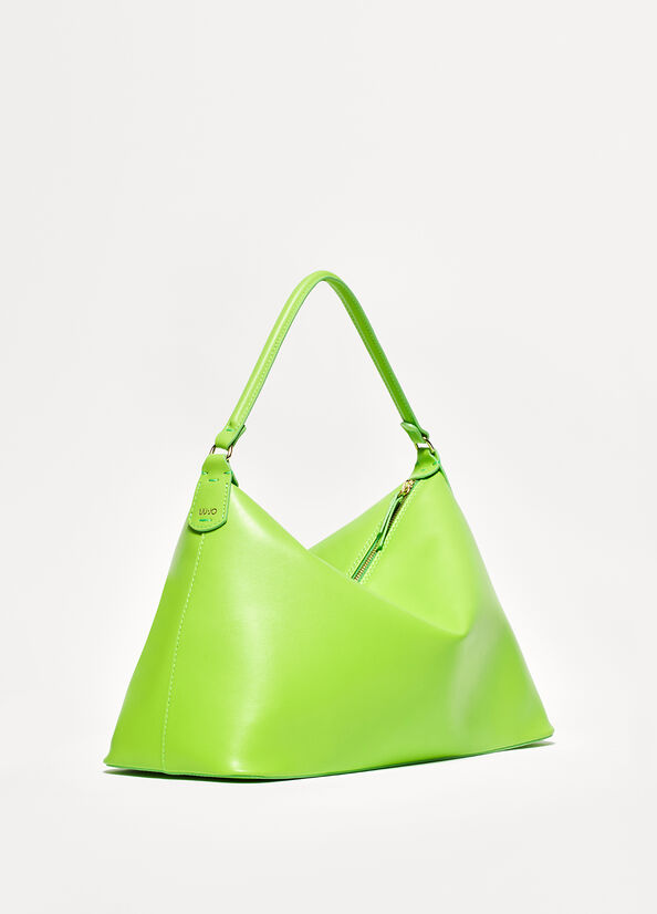 Liu Jo Genuine Leather Large Hobo Women's Crossbody Bags Light Green | WZG-836015