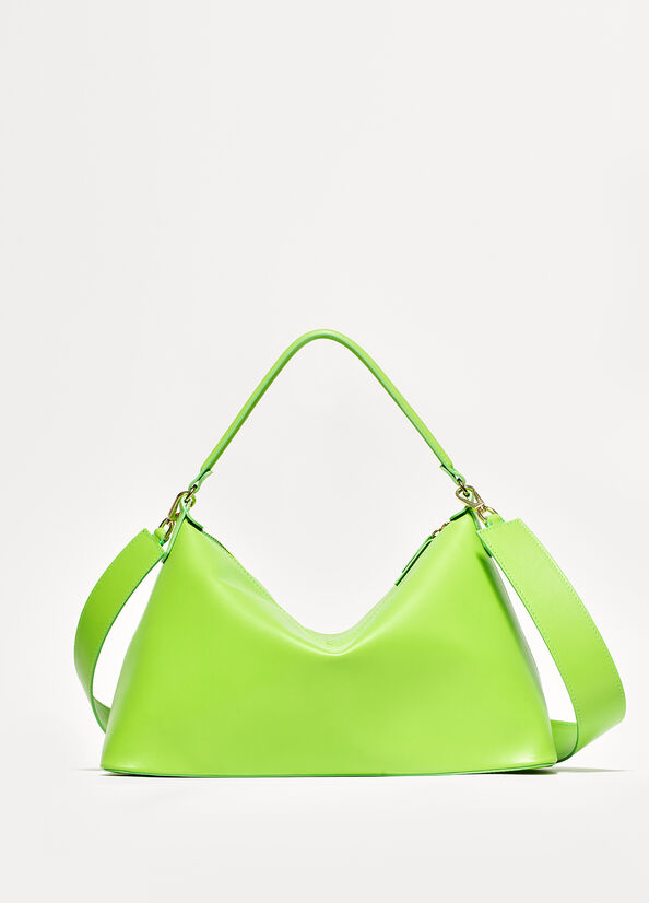 Liu Jo Genuine Leather Large Hobo Women\'s Crossbody Bags Light Green | WZG-836015