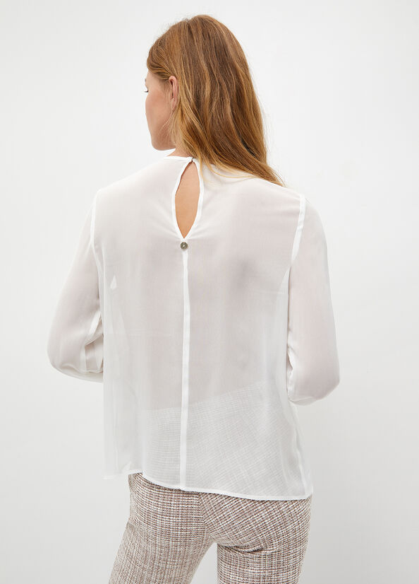 Liu Jo Georgette Blouse Women's Shirts White | GHU-382750