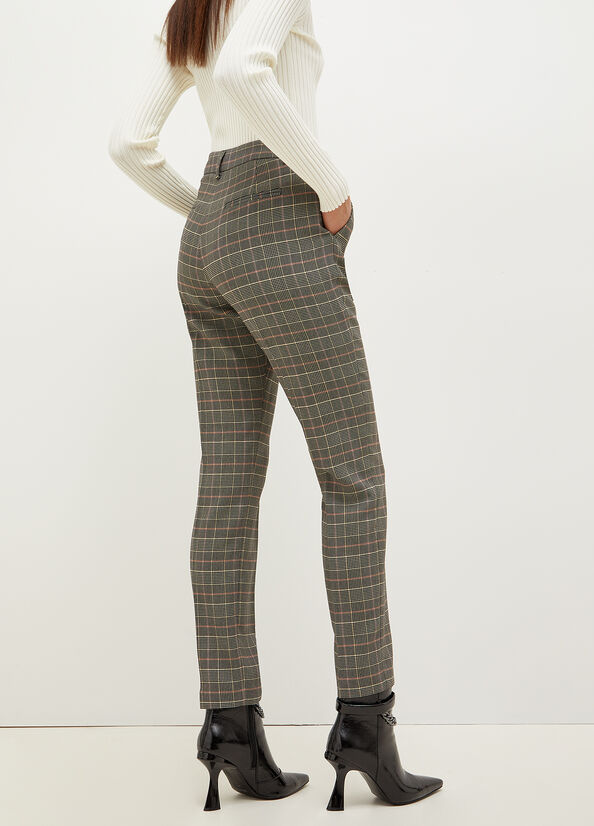 Liu Jo Glen Plaid Cigarette Women's Pants Grey | VIL-512064