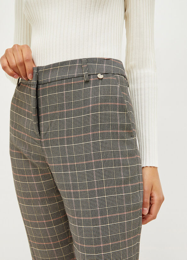 Liu Jo Glen Plaid Cigarette Women's Pants Grey | VIL-512064