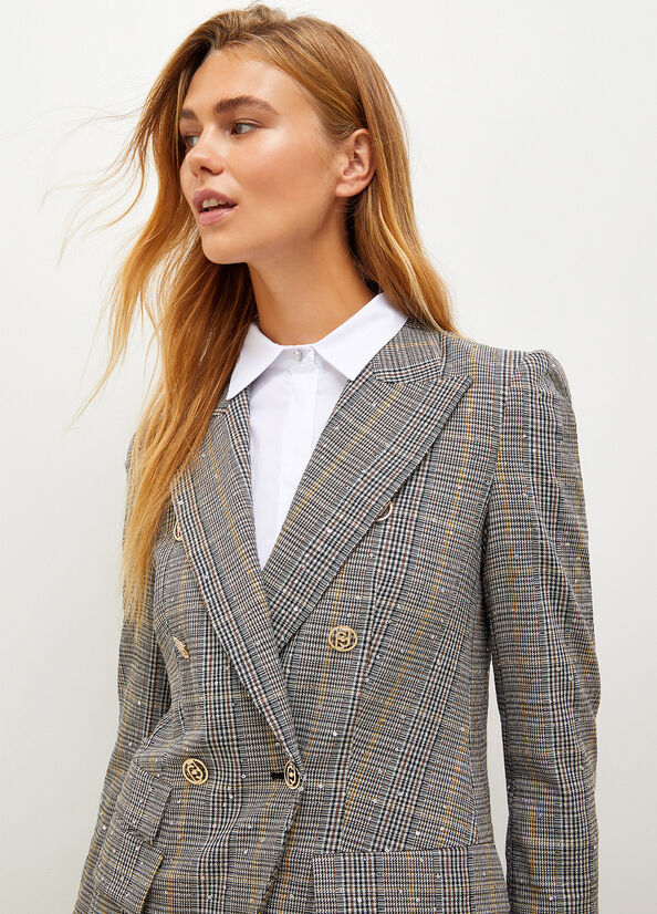 Liu Jo Glen Plaid Women's Jackets Grey | FEL-687549