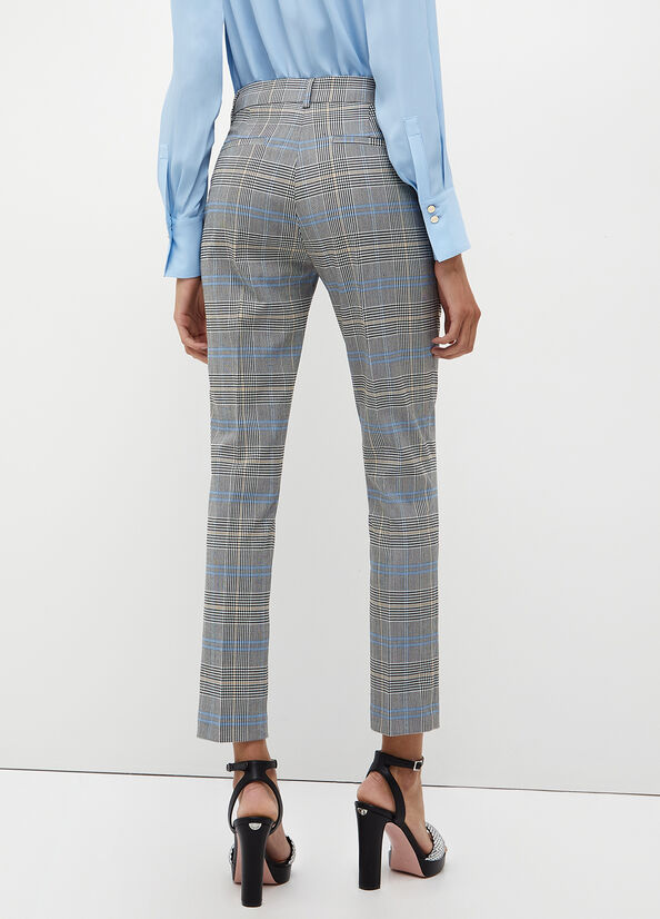 Liu Jo Glen Plaid Women's Pants Grey | AVQ-218605