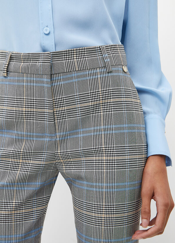 Liu Jo Glen Plaid Women's Pants Grey | AVQ-218605