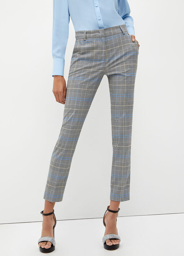 Liu Jo Glen Plaid Women\'s Pants Grey | AVQ-218605