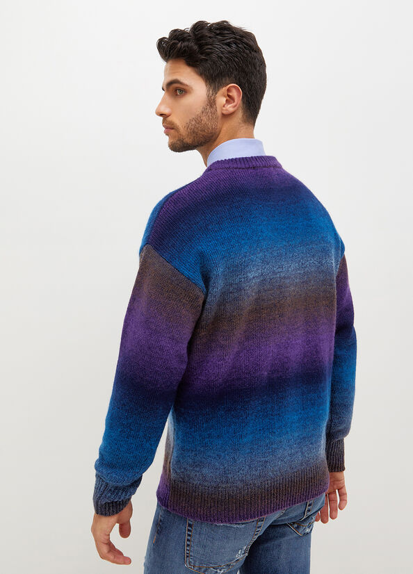 Liu Jo Gradient Men's Sweaters Dark Blue | QVC-128306