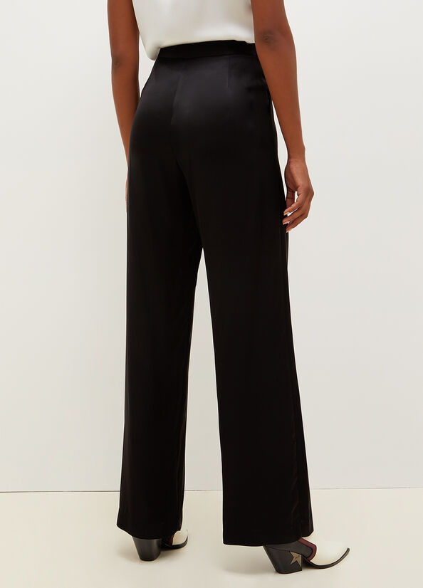 Liu Jo High-Rise Satin Women's Pants Black | EZF-067812