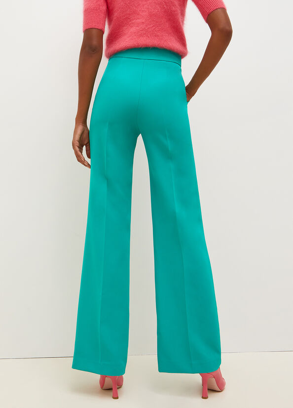 Liu Jo High-Rise With Buttons Women's Pants Turquoise Green | VAM-216905