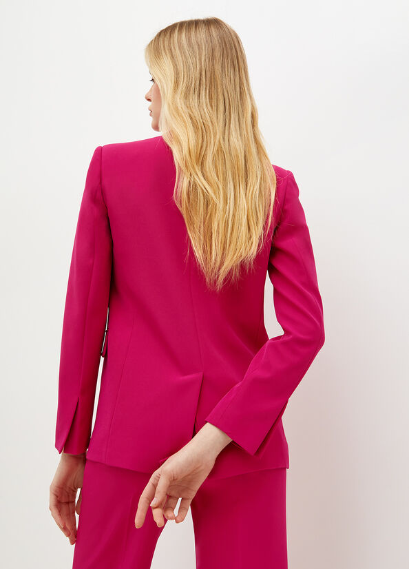 Liu Jo High-Tech Stretch Fabric Blazer Women's Jackets Fuchsia | BVX-567103