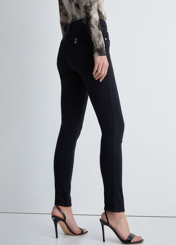 Liu Jo High-Waisted Bottom Up Women's Pants Black | KEG-401569