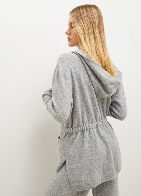 Liu Jo Hooded Cardigan Women's Sweaters Dark Grey | FLQ-628405