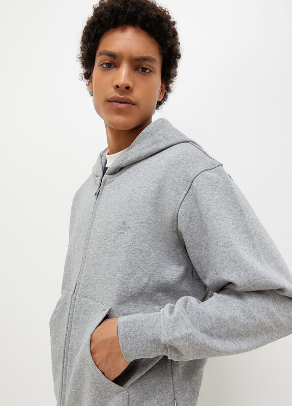 Liu Jo Hooded With Zip Men's Sweaters Grey | HLG-091283