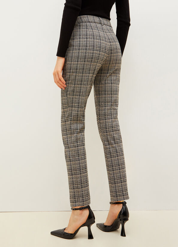 Liu Jo Jacquard Check Chinos Women's Pants Grey / Black | CZH-304127