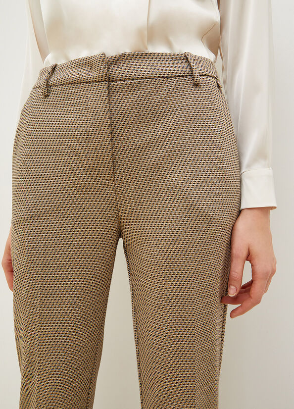 Liu Jo Jacquard Cigarette Women's Pants Brown / Black | HTC-852306