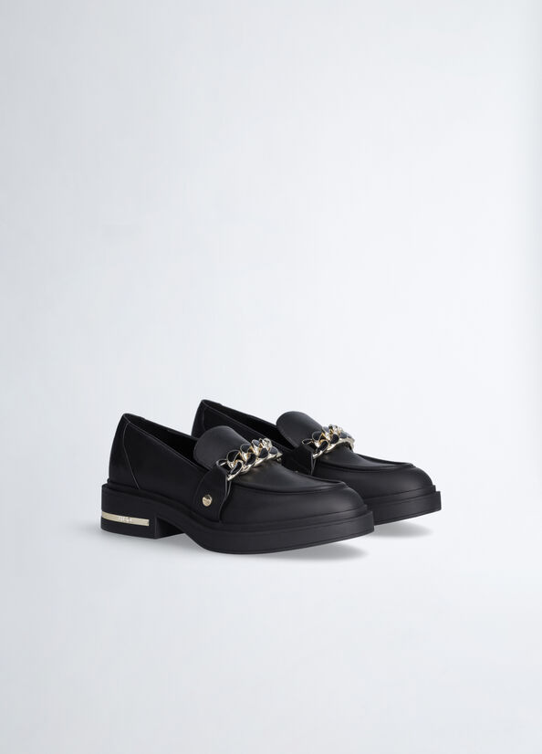 Liu Jo Jewel Chain Women's Flat Shoes Black | WKQ-925173