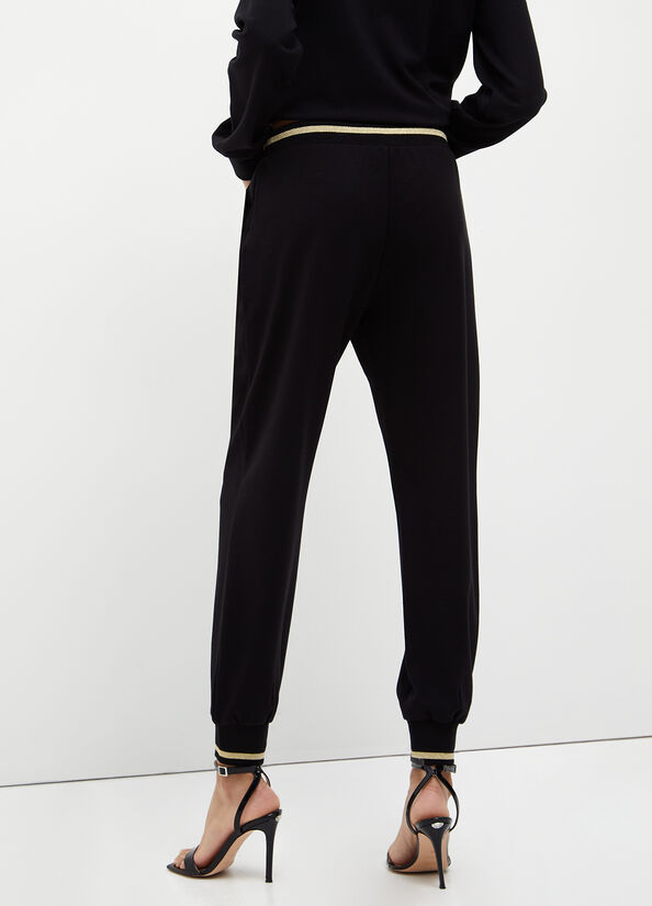 Liu Jo Jogging In Jersey Women's Pants Black | OPJ-620459