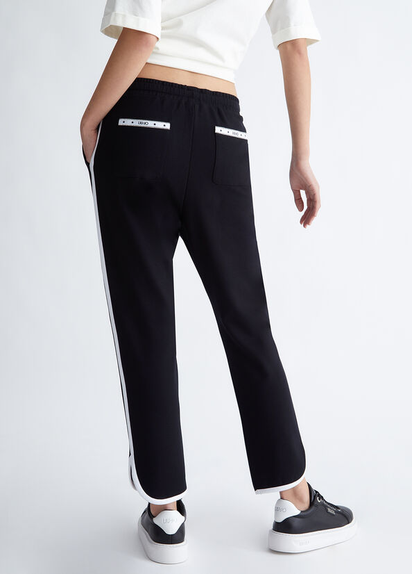 Liu Jo Jogging Women's Pants Black / White | TUR-634278