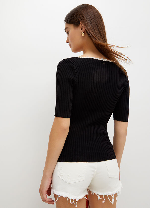 Liu Jo Knit Women's Sweaters Black / White | OCB-281409