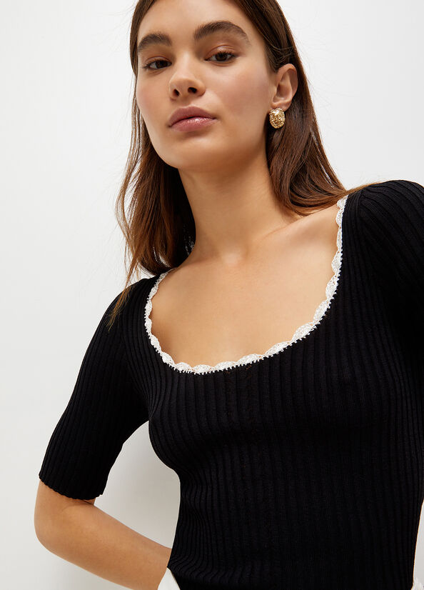 Liu Jo Knit Women's Sweaters Black / White | OCB-281409