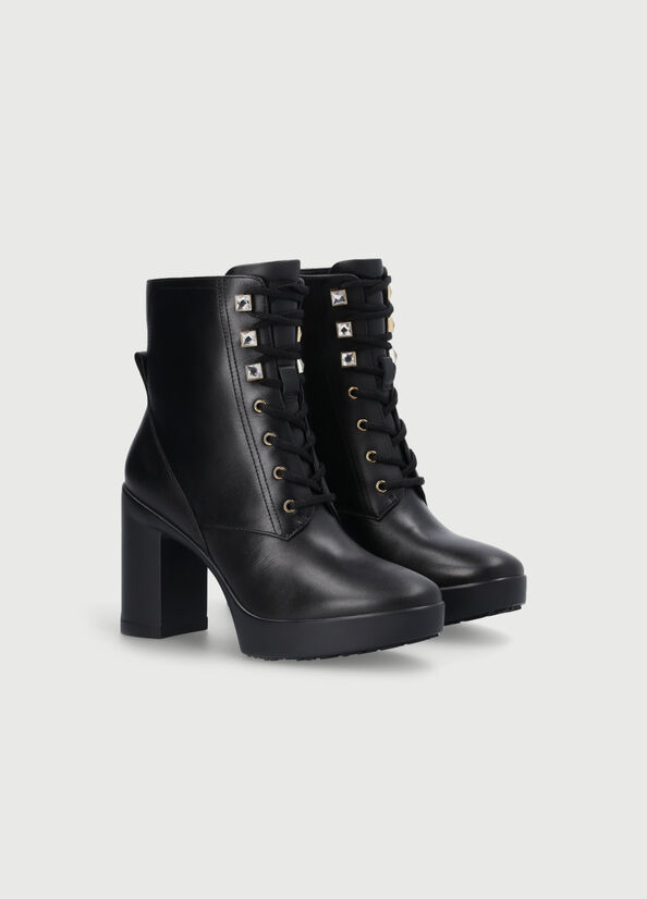 Liu Jo Laceup With Wide Heel Women's Ankle Boots Black | TJK-679401