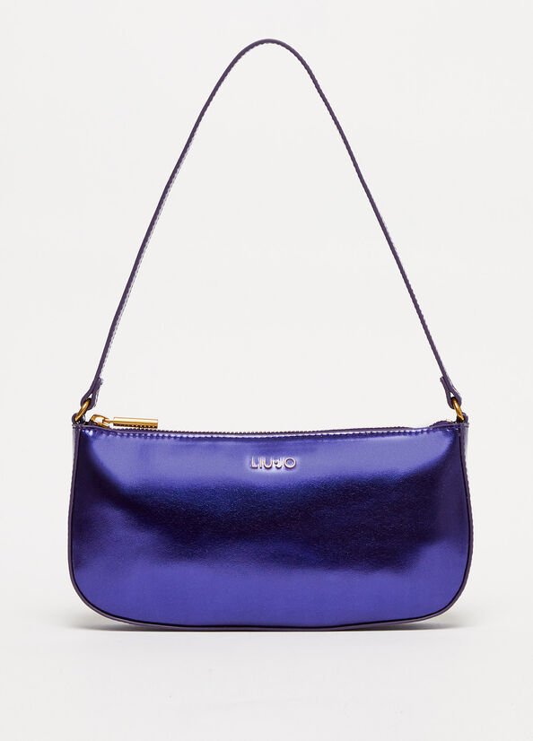 Liu Jo Laminate With Logo Women's Clutch Bag Purple | DXZ-139286