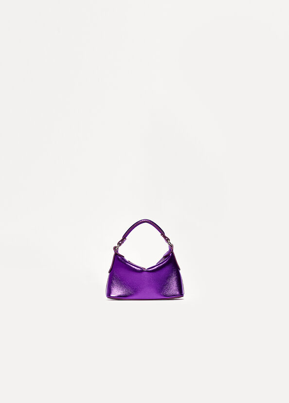 Liu Jo Laminated Leather Micro Hobo Women's Crossbody Bags Purple | MHR-738026