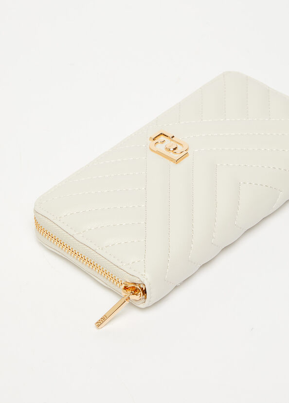 Liu Jo Large Eco-Friendly Quilted Women's Wallets Beige | ZIB-069481