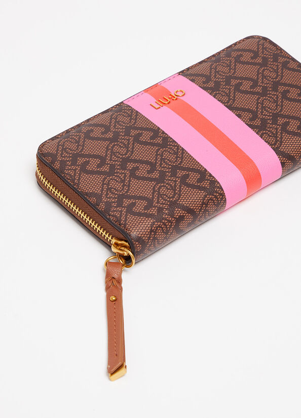 Liu Jo Large Eco-Friendly Women's Wallets Brown | MSU-712360