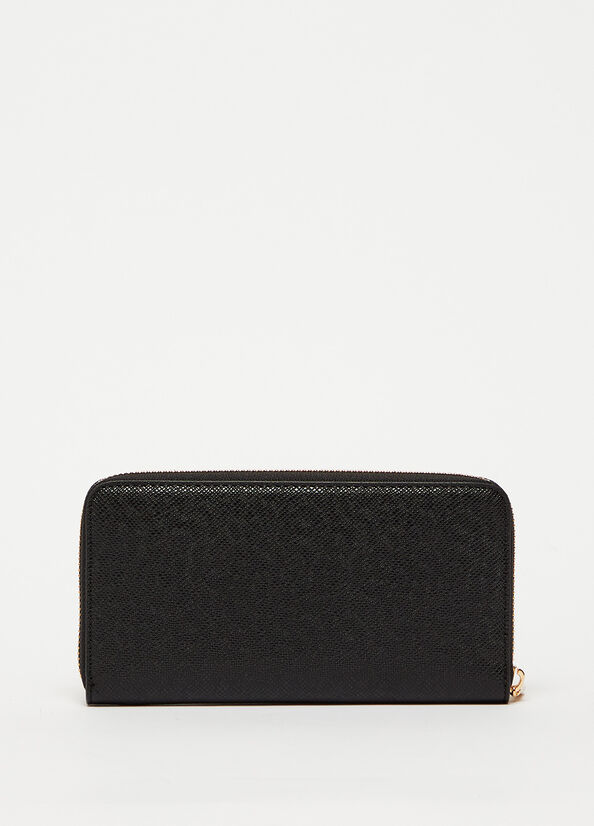 Liu Jo Large Zip-Around Women's Wallets Black | GBL-419820