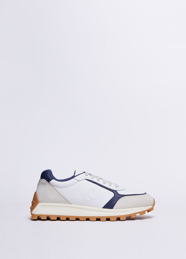 Liu Jo Leather And Suede Men's Sneakers Blue | RBS-425781