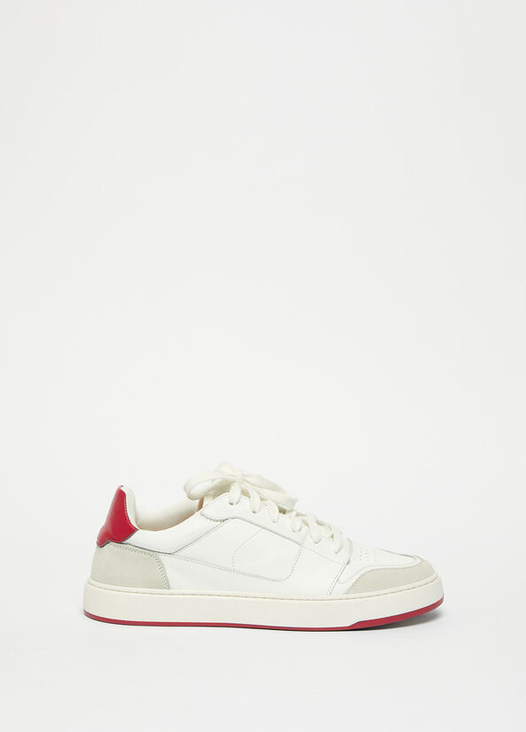 Liu Jo Leather Men's Sneakers White / Red | NLU-403795