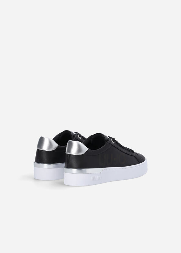 Liu Jo Leather With Logo Women's Sneakers Black | HQA-629157