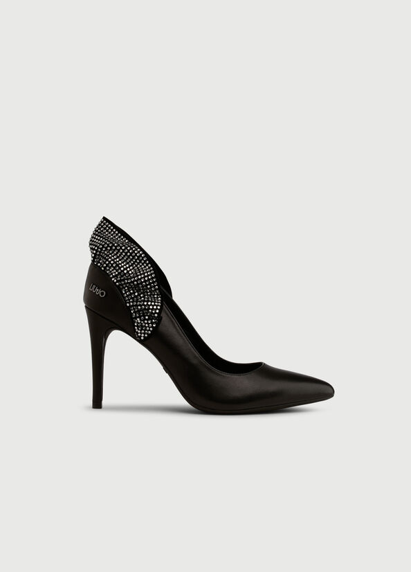 Liu Jo Leather With Ruching Women's High Heels Black | INC-082394