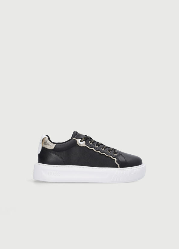 Liu Jo Leather Women's Sneakers Black | QVG-820574