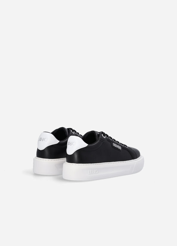 Liu Jo Leather Women's Sneakers Black | ZOY-758201