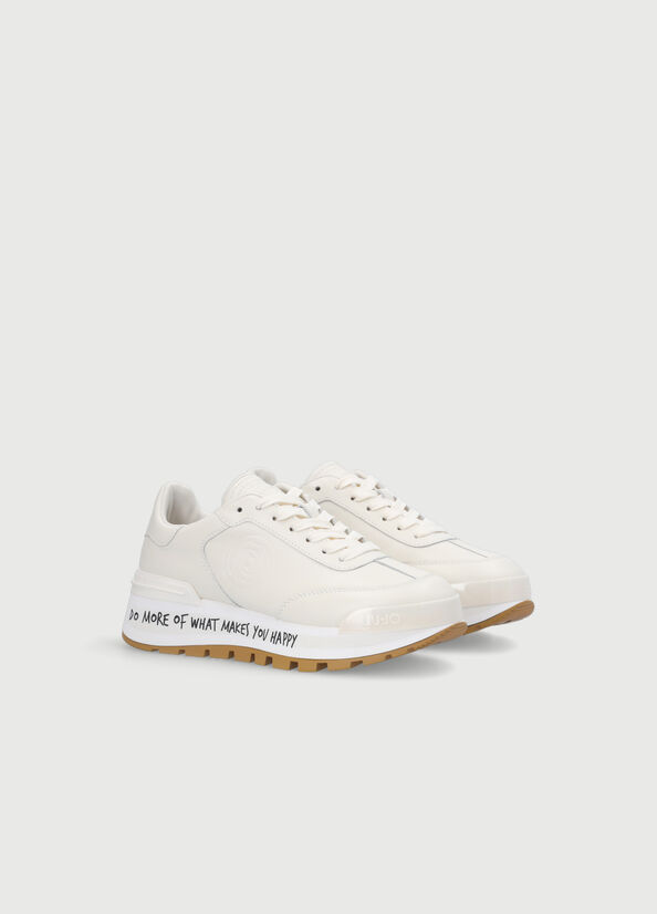 Liu Jo Leather Women's Sneakers White | PBJ-621809