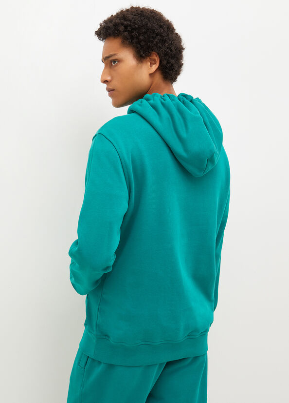 Liu Jo Logo Hoodie Men's Sweaters Green | WHK-479518