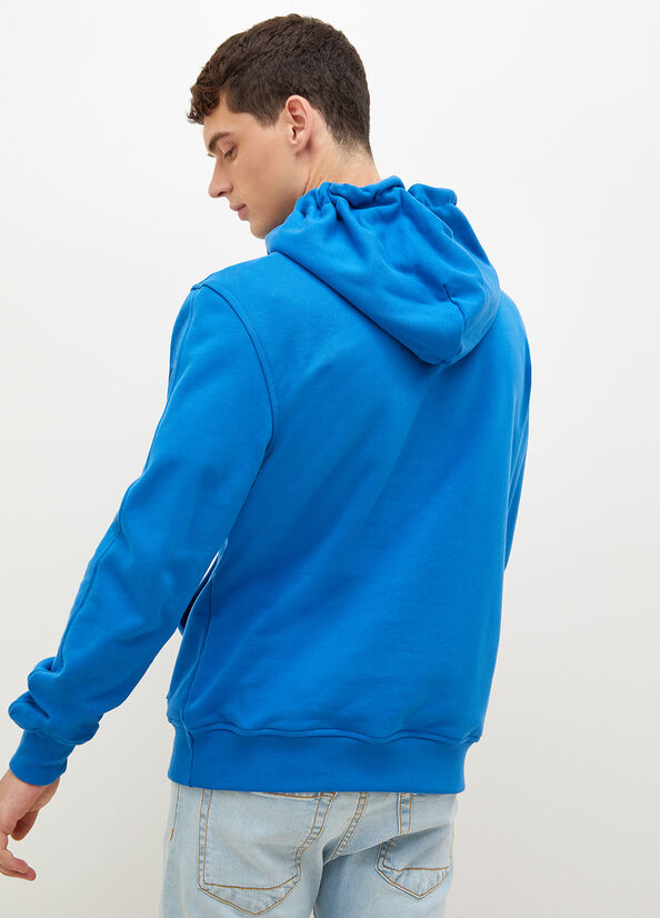 Liu Jo Logo Hoodie Men's Sweaters Royal Blue | QOB-679043