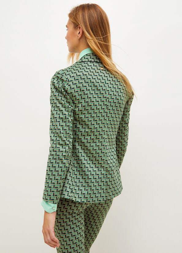 Liu Jo Lurex Jacquard Women's Jackets Green | LHP-182904