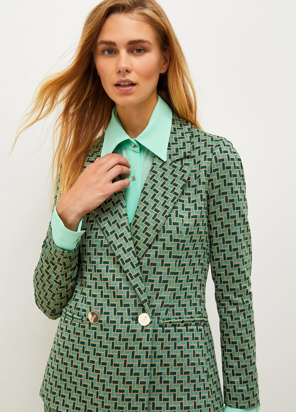 Liu Jo Lurex Jacquard Women's Jackets Green | LHP-182904