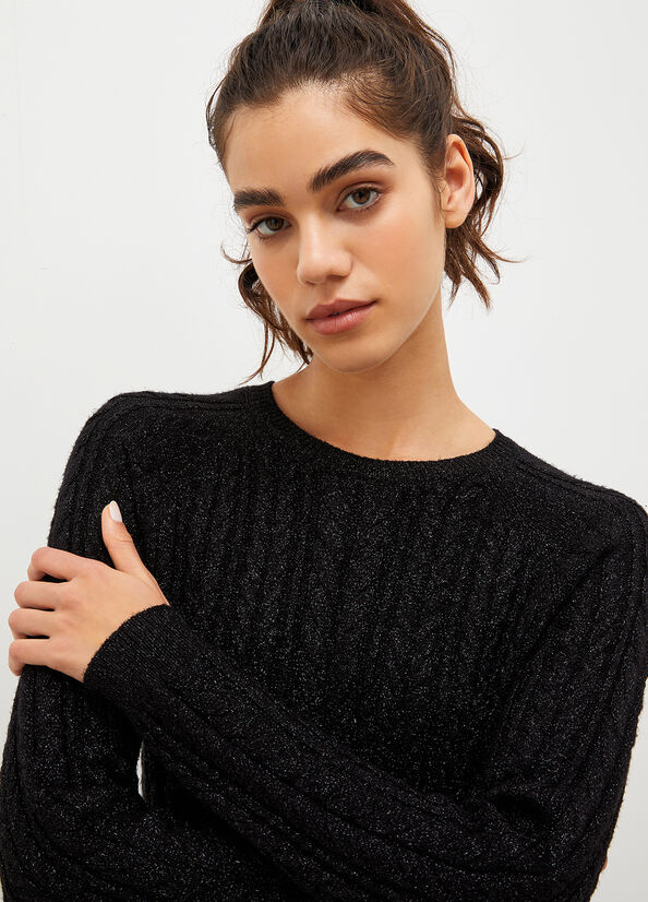 Liu Jo Lurex® Women's Sweaters Black | EUA-103752