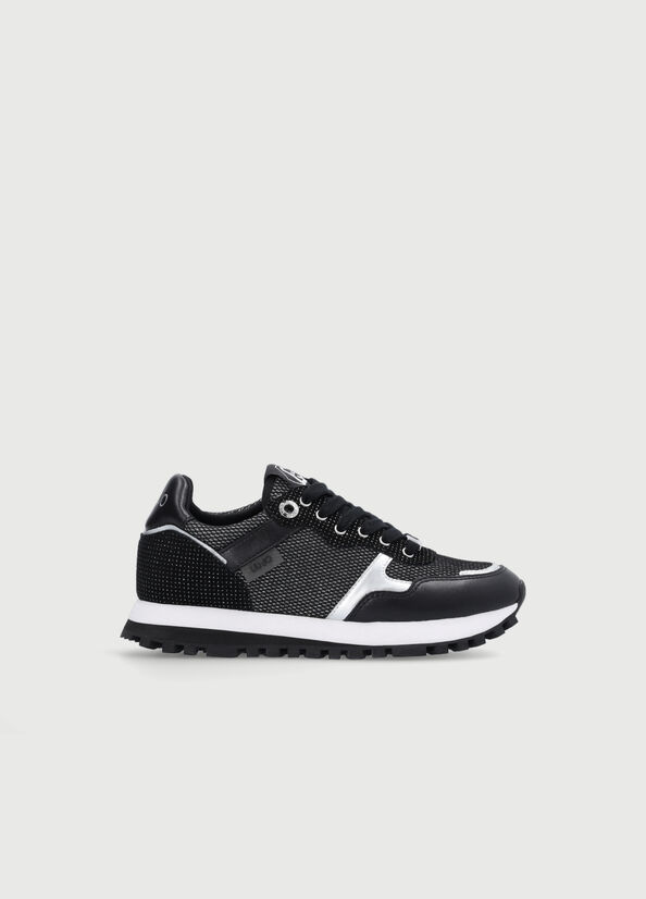 Liu Jo Mesh Lamé Women's Sneakers Black | XKT-540312